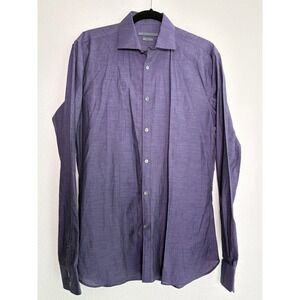 John Varvatos Slim Fit Dress Shirt Purple Long Sleeve Button Front Mens 15.5 33